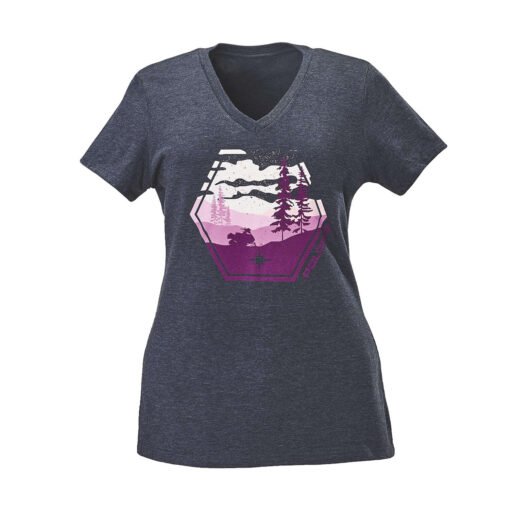 Polaris Women's Scenic Graphic T-Shirt with Polaris Logo Navy Heather