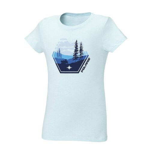 Polaris Youth Scenic Graphic T-Shirt with Polaris Logo Navy Heather