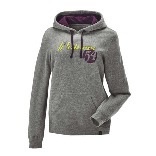 Polaris Women’s Retro Hoodie Sweatshirt with Polaris Logo Gray