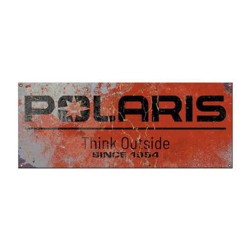 Polaris Polaris Steel Sign 14 x 36 White