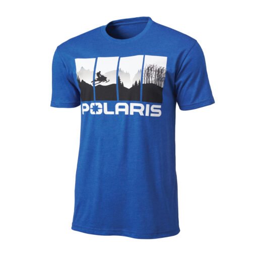 Polaris Men's 4-Scene Graphic T-Shirt with Polaris Logo Blue/White