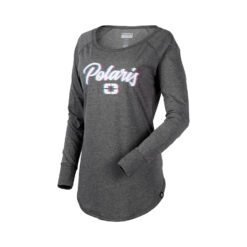 Polaris Women's Shadow Script Long Sleeve Tee Heather Gray