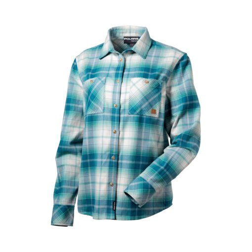 Polaris Women's Plaid Flannel Shirt Teal