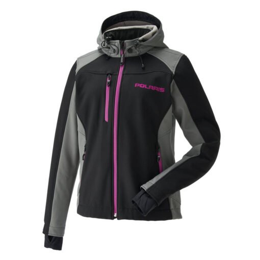 Polaris Women's Softshell Jacket with White Polaris Logo Black