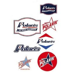 Polaris Sticker Sheet with Retro Logos Fuchsia