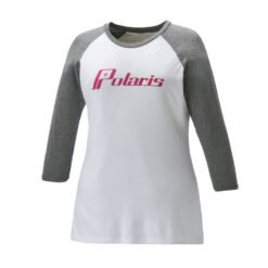 Polaris Women’s 3/4 Sleeve Graphic T-Shirt with Polaris Logo White/Gray