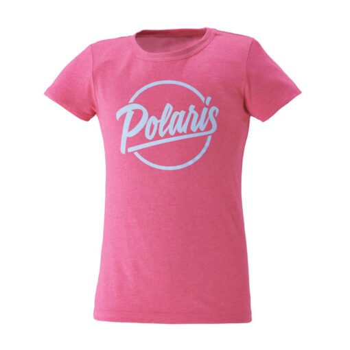 Polaris Youth Graphic T-Shirt with Script Polaris Logo Raspberry
